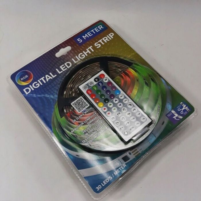 Світлодіодна LED стрічка з пультом Digital RGB 24V (5m)