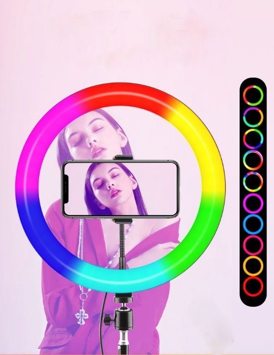 Кільцева RGB LED світлодіодна Селфі лампа 33 см