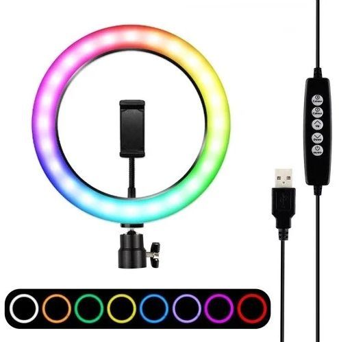 Кільцева RGB LED світлодіодна Селфі лампа 33 см