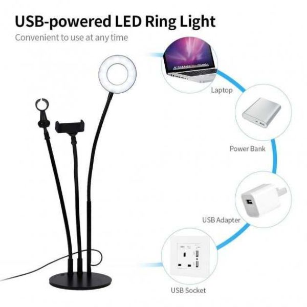 Набір Блогера 3-в-1: LED Кільце, Тримачі для Телефону та Мікрофона