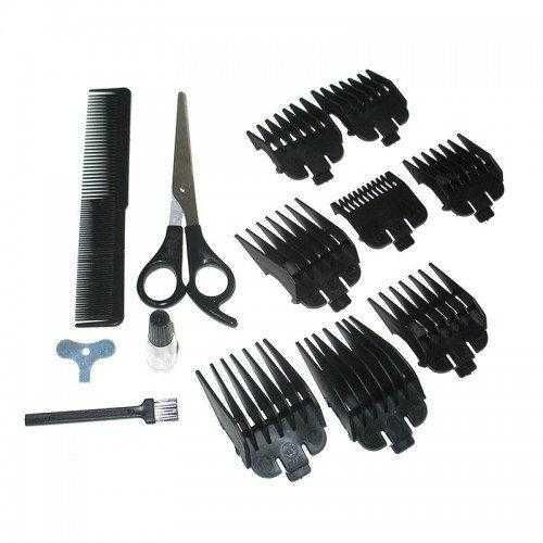 Машинка для стрижки дротова з насадками для волосся та бороди Gemei GM-1016 Pro Black + Ножиці і Гребінець