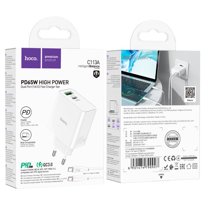 Мережевий Зарядний пристрій Hoco C113A Awesome 65W