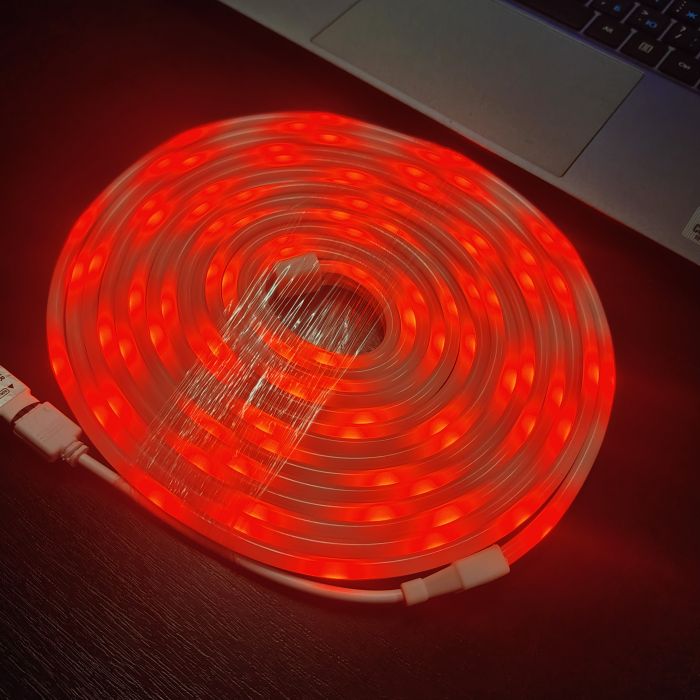 Світлодіодна Неонова Стрічка-Шланг RGB (5 м, 12V/220V): Гнучкий LED NEON