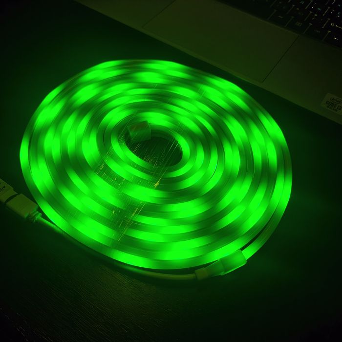 Світлодіодна Неонова Стрічка-Шланг RGB (5 м, 12V/220V): Гнучкий LED NEON