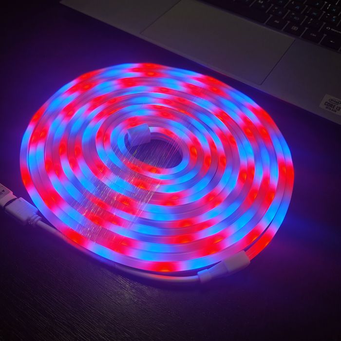 Світлодіодна Неонова Стрічка-Шланг RGB (5 м, 12V/220V): Гнучкий LED NEON