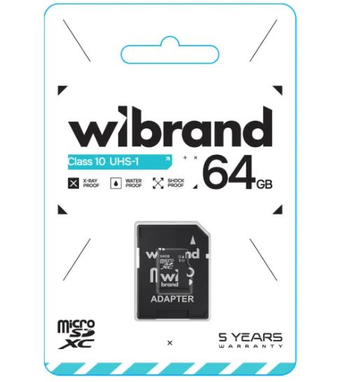 Карта пам'яті  64Gb Wibrand microSDXC (UHS-1) class 10