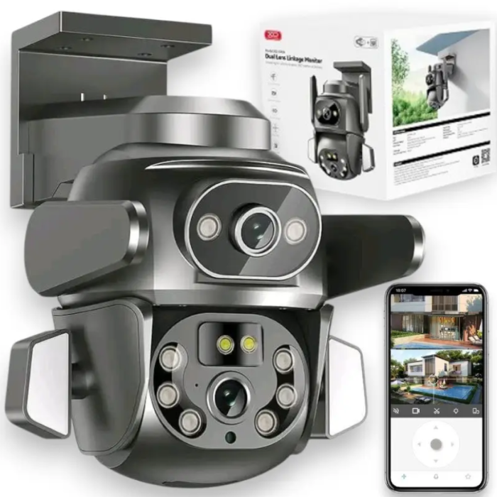 Вулична IP-камера XO CR04 Robot Dual Screen 4MP Wi-Fi IP66