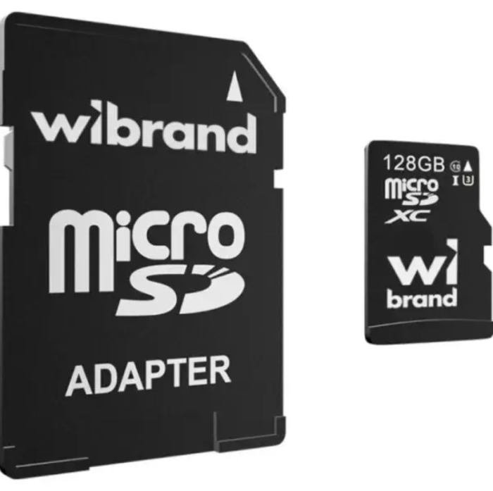 Карта пам'яті MicroSDHC Wibrand 128GB Class 10 (з SD-адаптером)