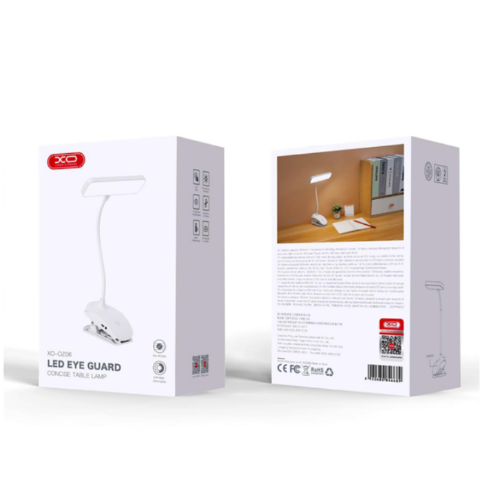 Настільна акумуляторна лампа XO OZ06 800 мАч від 6 до 30 годин роботи White