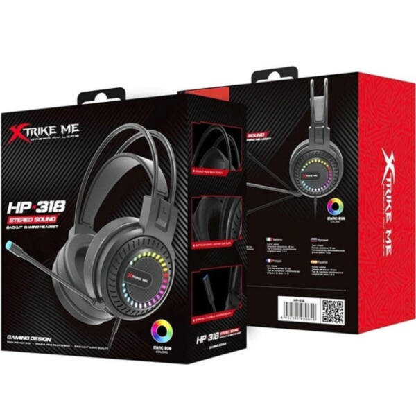 Ігрові геймерські навушники XTRIKE ME RGB HP-318 з мікрофоном і RGB підсвіткою