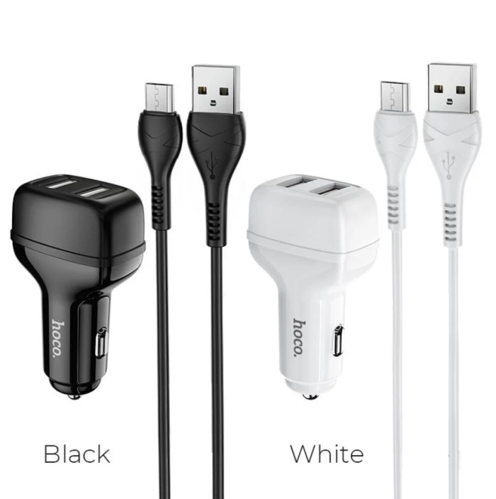 Автомобільній зарядний пристрій HOCO Z36 Leader 2USB/ 2,4A White