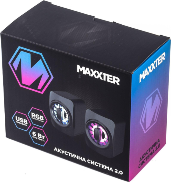 Акустична система Maxxter RGB CSP-U005  2.0 з RGB підсвічуванням