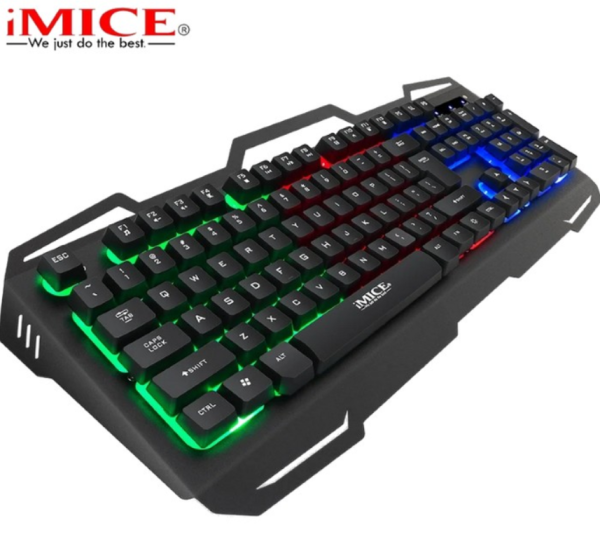 Клавіатура дротова ігрова iMICE AK-400  з RGB підсвічуванням металева