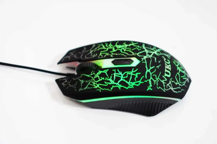 Клавіатура та миша UKC 7768 одноручна з RGB підсвічуванням 2в1 45 клавіш