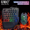 Клавіатура та миша UKC 7768 одноручна з RGB підсвічуванням 2в1 45 клавіш