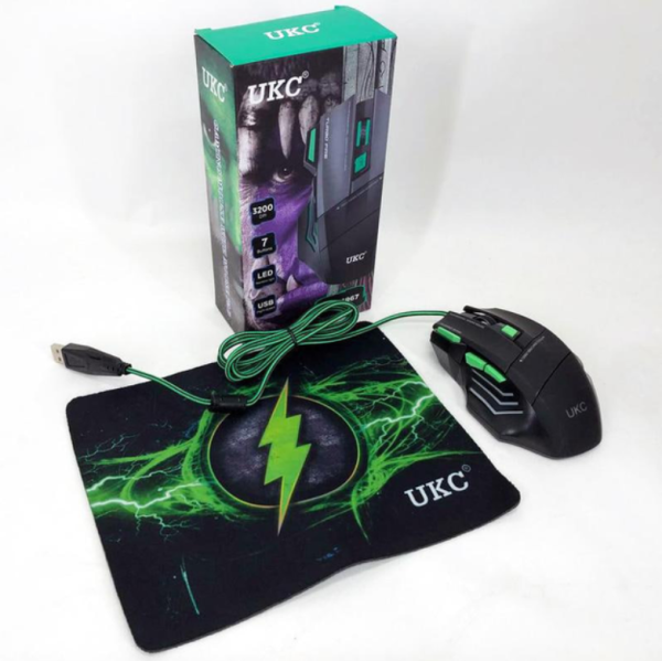 Мишка ігрова UKC X7S 7D:  Ігровий Комплект (Миша та Килимок) 7 Клавіш