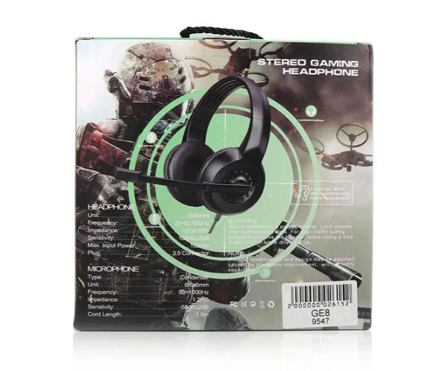 Навушники накладні провідні ігрові з мікрофоном GE8