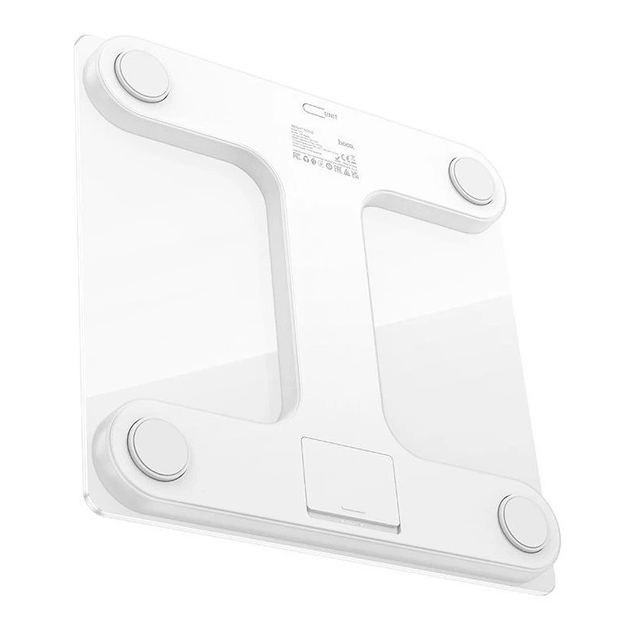 Електронні підлогові ваги Hoco Weight Scale HI20 до 180 кг білі загартоване скло