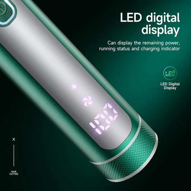 Тример для бороди та стрижки волосся Hoco DAR03 акумуляторний 3 насадки Зелений