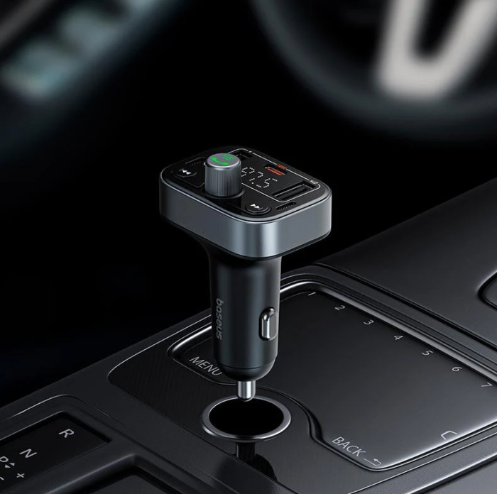 FM-трансмітер Baseus S-09 Pro Series Car FM Bluetooth 5.3 швидка зарядка PD 18W