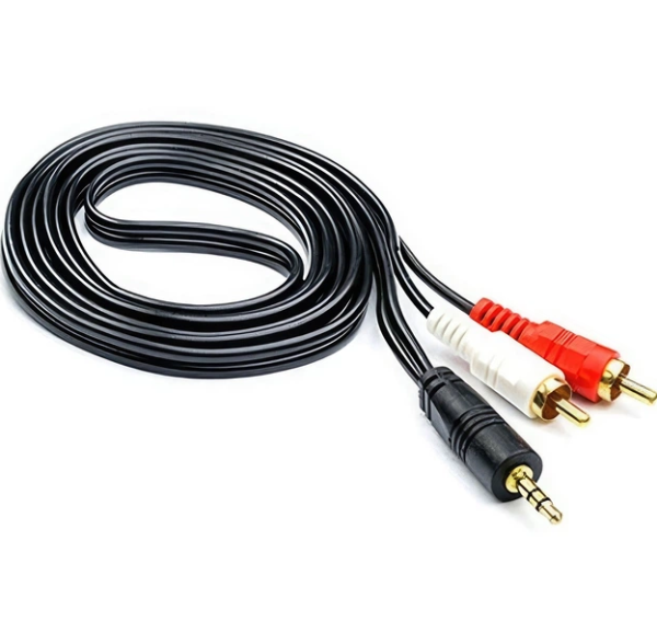 Аудіо кабель AUX 3.5 мм на 2 RCA тюльпани 1.3 м для колонок та підсилювача