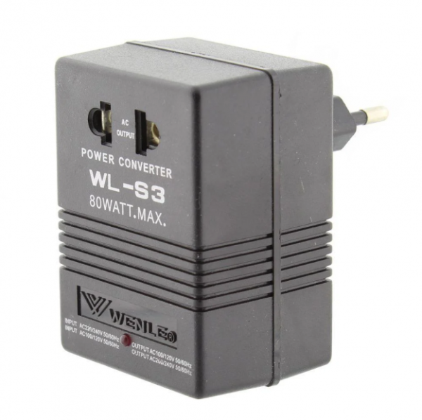 Перетворювач напруги 220В в 110В та 110В в 220В інвертор 80Вт UKC WL-S3