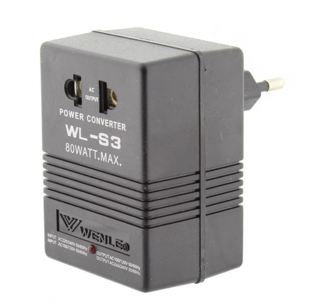 Перетворювач напруги 220В в 110В та 110В в 220В інвертор 80Вт UKC WL-S3