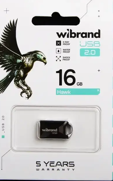 Флешка 16 Гб Mibrand Hawk USB 2.0 компактний металевий накопичувач