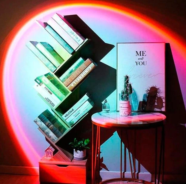 Лампа Sunset Lamp RGB проекційний світильник 16 кольорів ефект заходу сонця