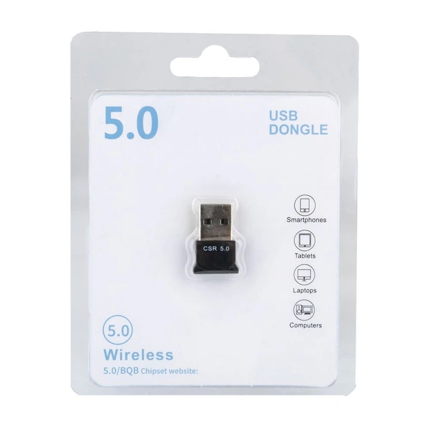 Адаптер Bluetooth 5.0 USB для ПК та ноутбука компактний (20 метрів)