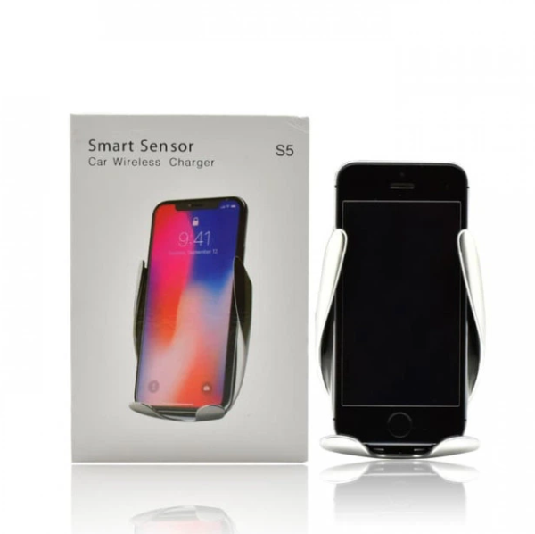 Автомобільний тримач з бездротовою зарядкою Qi та інфрачервоним датчиком Чорний