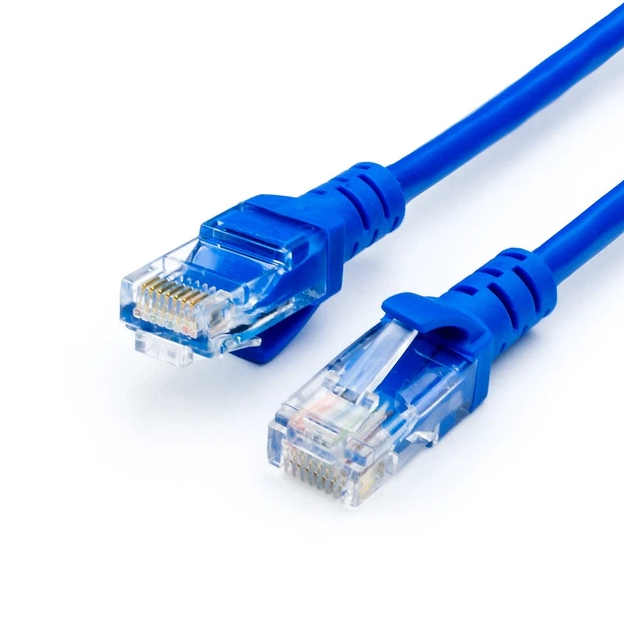 Патч-корд 1 м RJ45 Cat.5e UTP литий Синій мережевий кабель