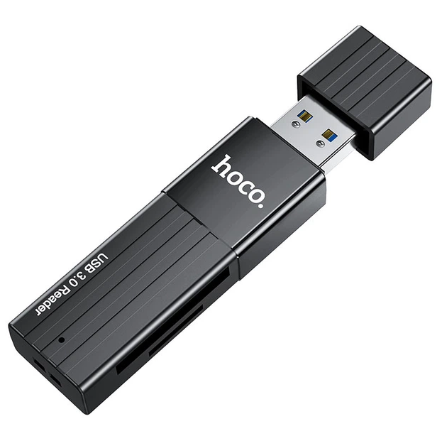 Адаптер перехідник Hoco HB20 USB 3.0 для карт пам'яті SD та TF чорний