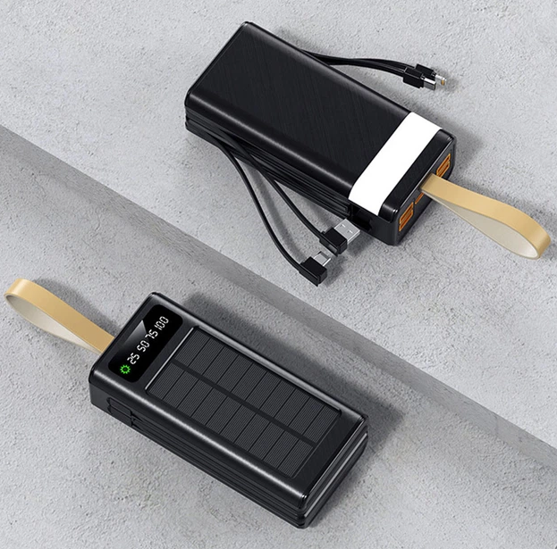 Повербанк 30000 mAh ACL PW-90B із сонячною панеллю та ліхтариком 4хUSB