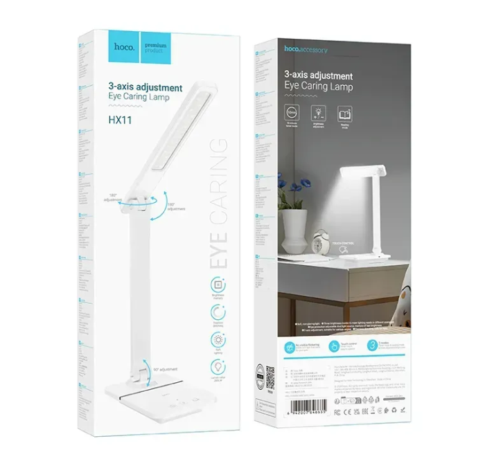 Настільна лампа LED Hoco HX11 Foldable Table Lamp сенсорна складна біла