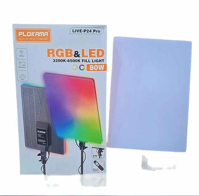 Студійне LED світло RGB панель Plokama Live-P19 Pro 80W професійна лампа для зйомки