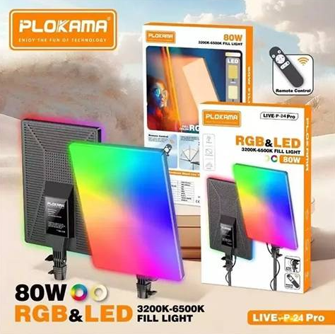Студійне LED світло RGB панель Plokama Live-P19 Pro 80W професійна лампа для зйомки