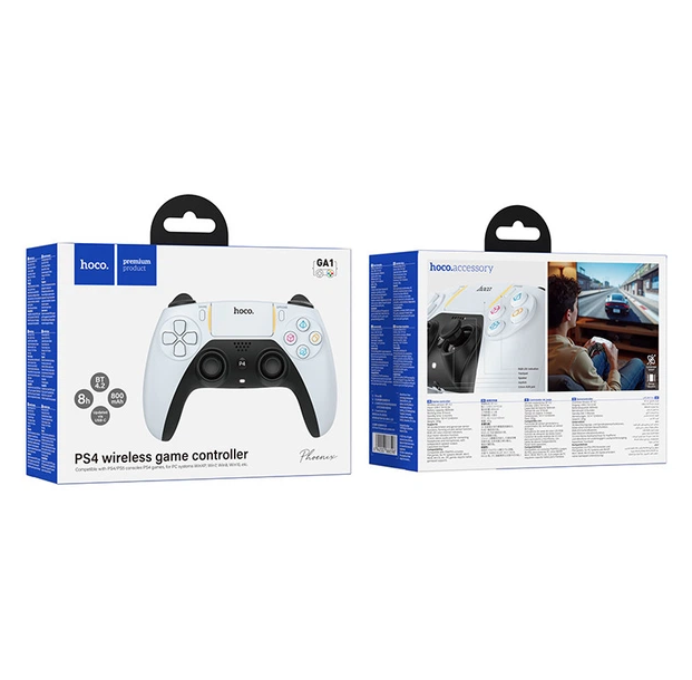 Безпровідний ігровий контролер джойстик для ПК, PS4, PS5 HOCO GA1 Білий