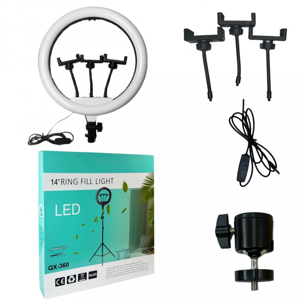 Кільцева LED лампа LED Ring Fill Light QX-360 (36 см)