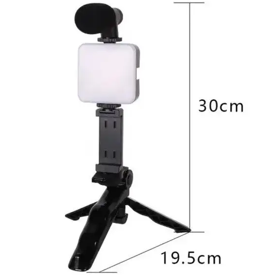 Набір Блогера 4-в-1 Video Making Kit AY-49: Професійний Комплект з Мікрофоном, Штативом, Лампою та Bluetooth-Кнопкою