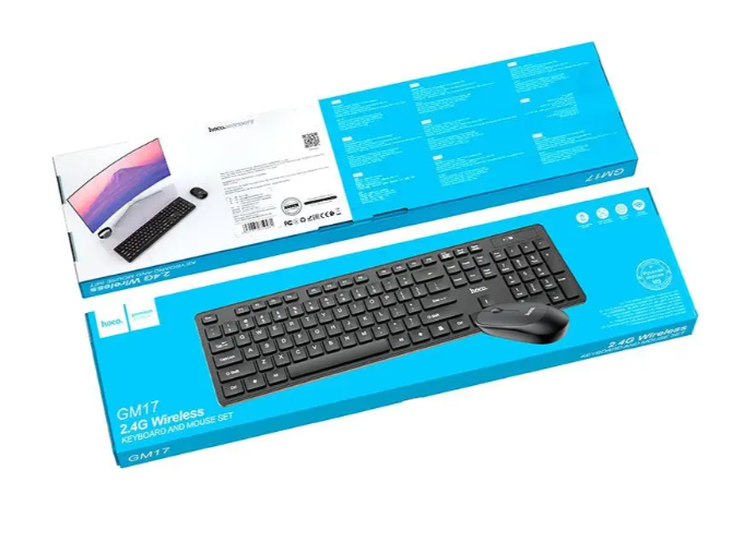 Бездротовий набір клавіатура та мишка Hoco GM17 Combo 2в1 Wireless Black