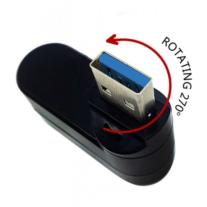 USB-Хаб 3 порти  USB 2.0 поворотний